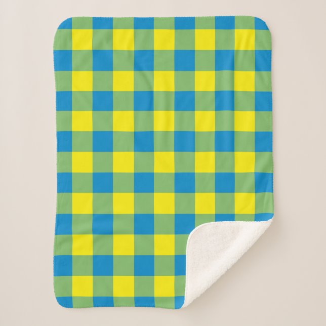 Motif de vérification de la plaid bleu jaune vert (Devant)