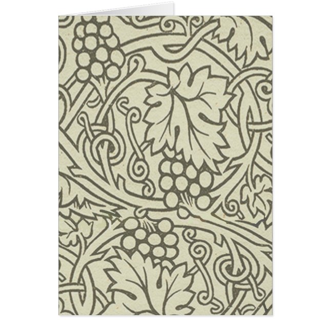 Motif de vigne de raisin gris vert de William Morr (Devant)