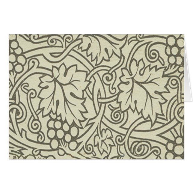 Motif de vigne de raisin gris vert de William Morr (Devant horizontal)