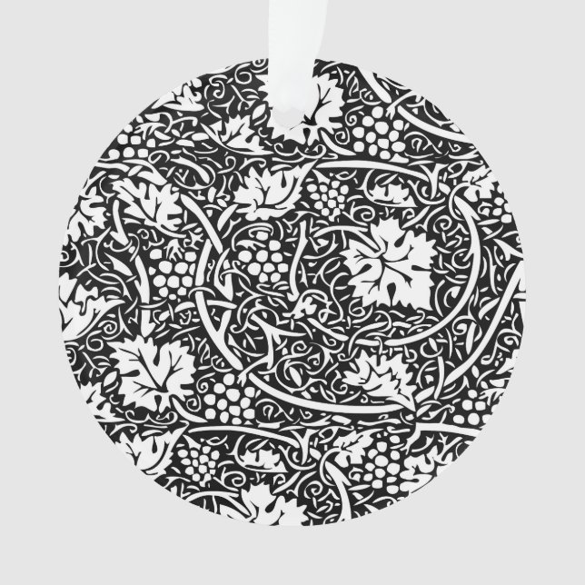 Motif de vigne de raisin noir et blanc de William  (devant)