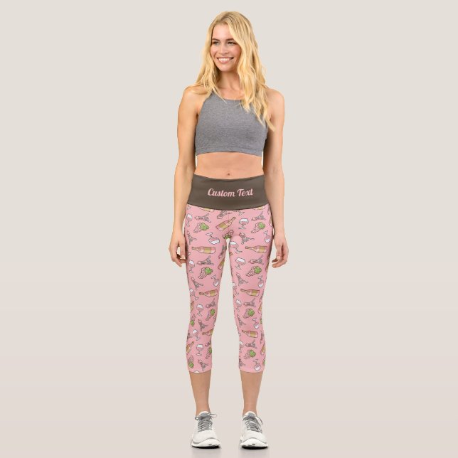 Motif de vin rose Capri Leggings (Recto)