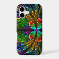 Motif de vitrail floral abstrait
