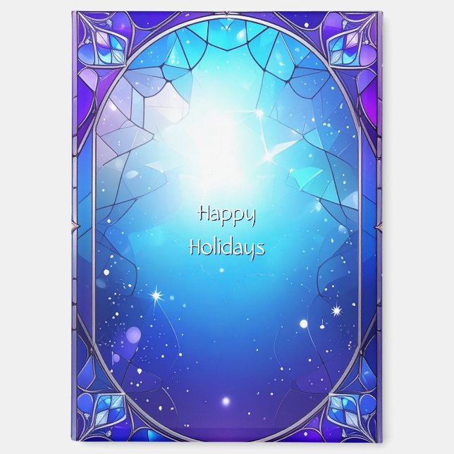 Motif de vitrail moderne Magnet de vacances (Recto)