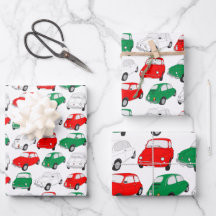 Motif de voiture italien vintage ensemble papier d