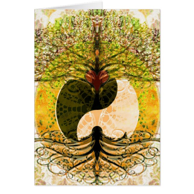 Motif de Yin Yang avec l'arbre de la vie (Devant)