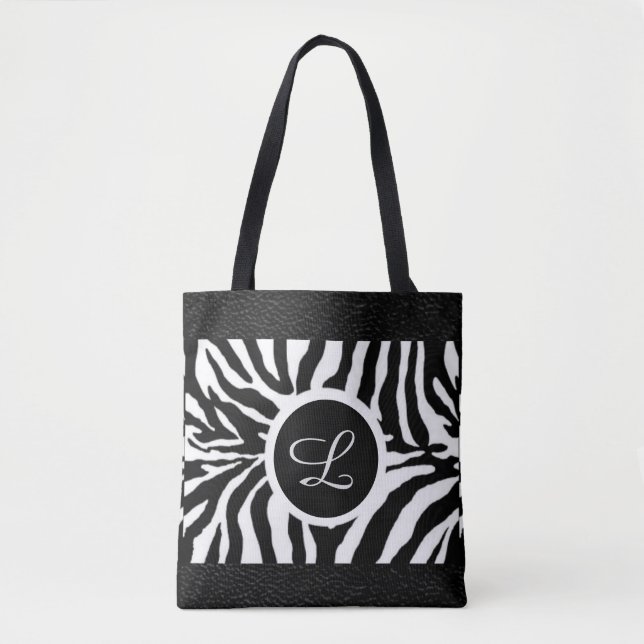Motif de zèbre Monogramme avec Sac fourre-tout de  (Devant)