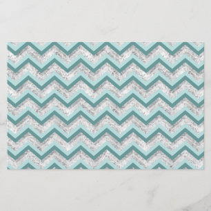 Motif de zigzag turquoise et en cristal