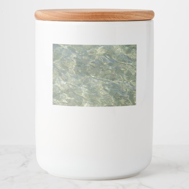 Motif d'eau grise Étiquette de nourriture et de bo (Devant)