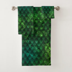 Motif d'écailles de dragon vert Fantaisie Émeraude
