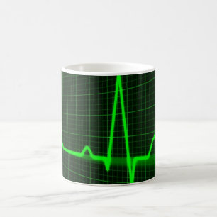 motif d'ecg de cardiogramme pour la tasse blanche