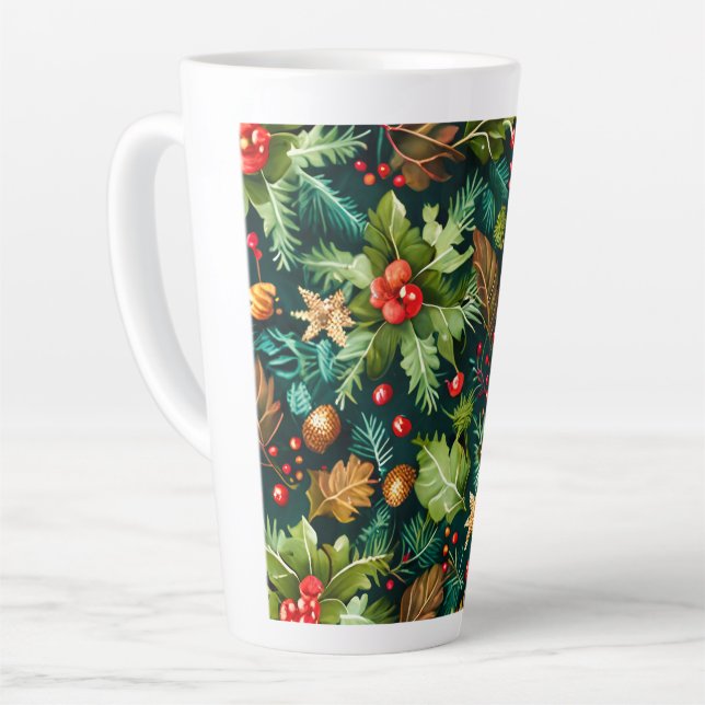 Motif décoratif de Noël Latte Mug (Angle gauche)