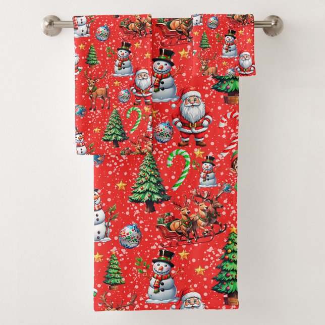 Motif décoratif de Noël sur fond rouge (Créateur téléchargé)