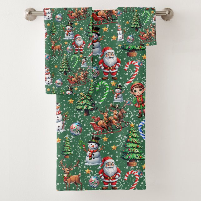 Motif décoratif de Noël sur fond vert (Créateur téléchargé)