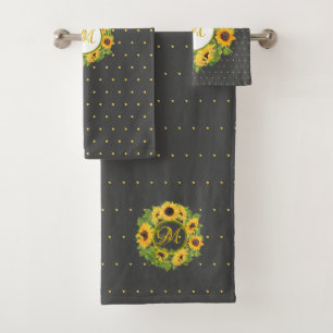 Motif décoratif de tournesols monogrammes