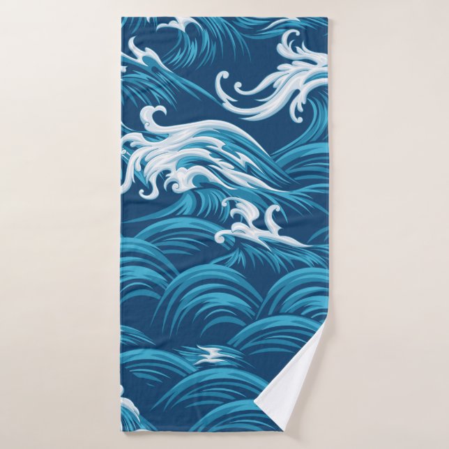 Motif décoratif oriental marin sans faille (Serviette de bain)