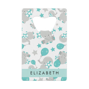 Motif D'Eléphants, Eléphants Mignons, Votre Nom