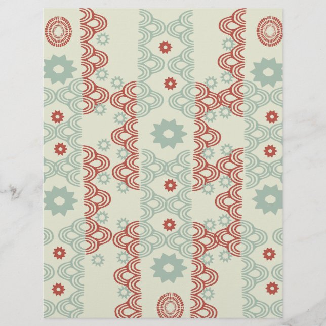 Motif demi-cercle rouge et vert : (Devant)