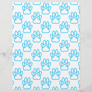 Motif d'empreinte de patte de chien au néon bleu