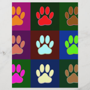 Motif d'empreinte de patte de chien multicolore