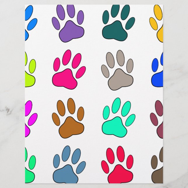 Motif d'empreinte de patte de chien multicolore (Devant)
