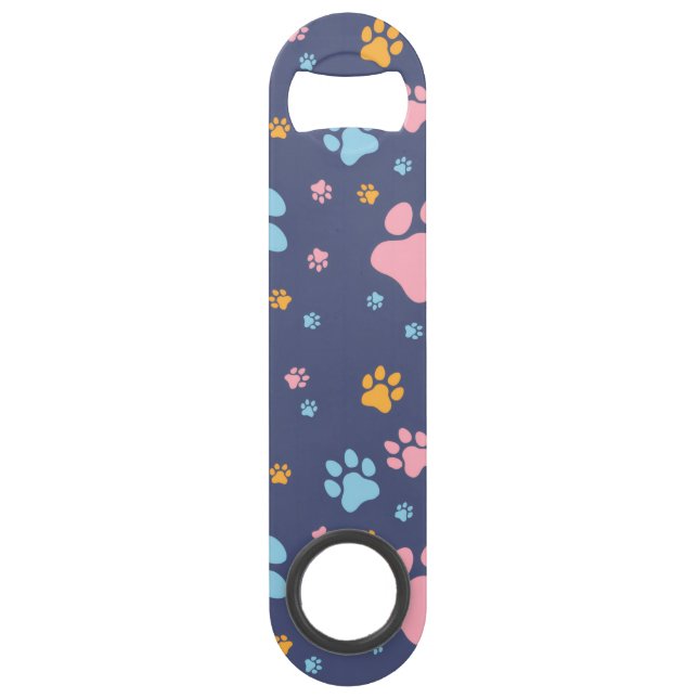 Motif d'empreintes de pattes d'animaux colorés (Devant)
