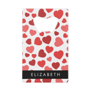 Motif Des Coeurs, Coeurs Rouges, Votre Nom