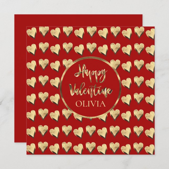 Motif des Coeurs mignons Rouge Bonne Saint Valenti (Devant / Derrière)