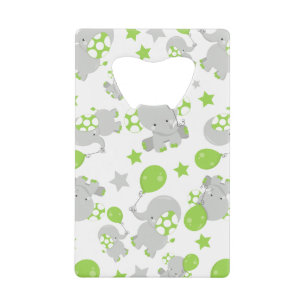 Motif Des Eléphants, Eléphants Mignons - Grey Vert