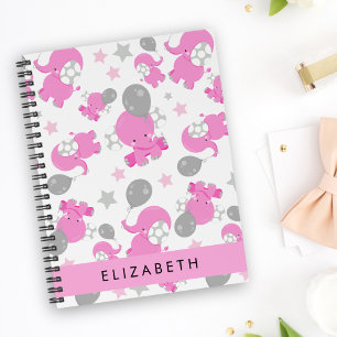 Motif Des Eléphants Roses, Étoiles, Votre Nom