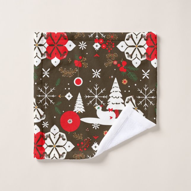 Motif des fêtes de neige (Gant de toilette)