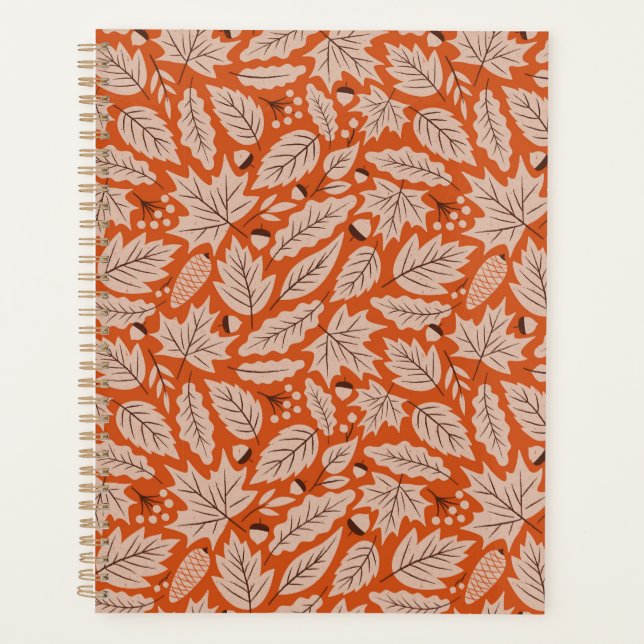Motif des feuilles d'automne et des araignées oran (Devant)