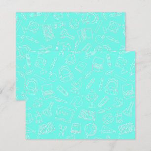 Motif des fournitures scolaires de dessin de ligne