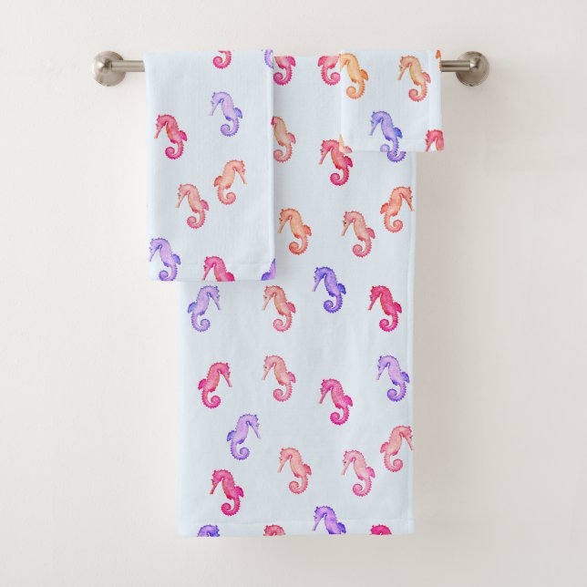 Motif des hippocampes colorés (En situation)