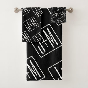 Motif des initiales Mariages modernes Noir & Bla