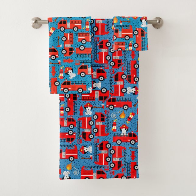 Motif des pompiers des pompiers des chiens dalmate (En situation)