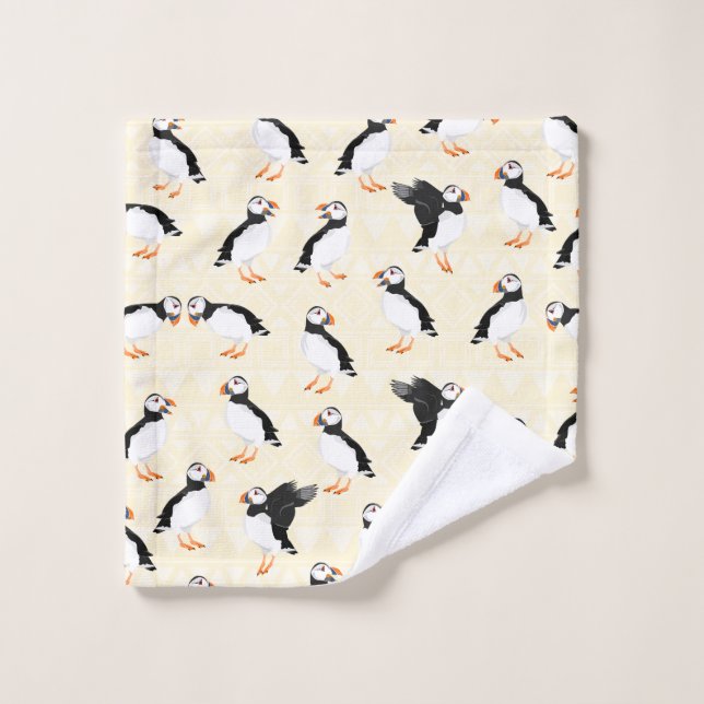Motif des Puffin Birds (Gant de toilette)