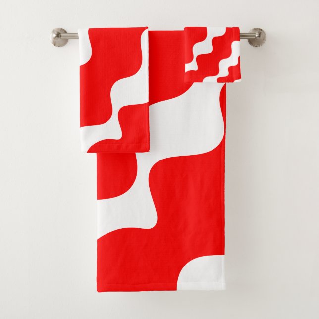 Motif des vagues blanches et rouges (En situation)