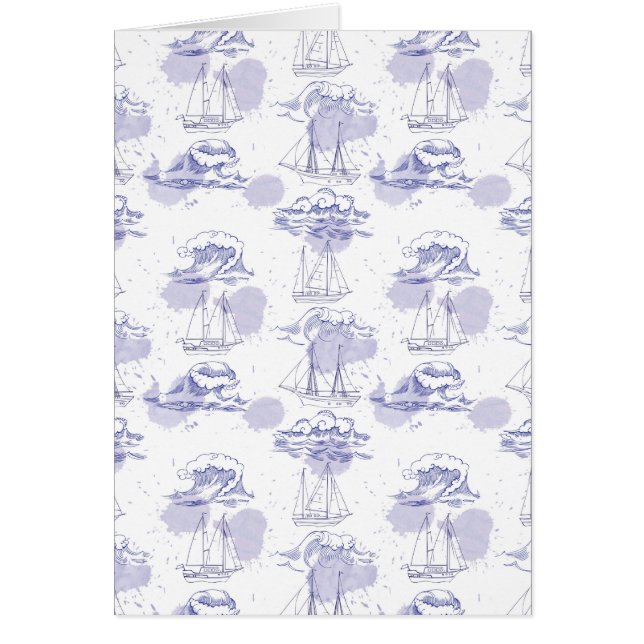 Motif des vagues et des navires aquarelles (Devant)