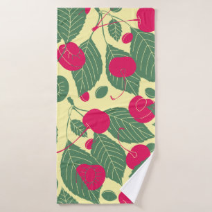 Motif d'été de couleur vive avec cerises. Grappe