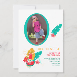 Motif d'été Photo Invitation d'anniversaire
