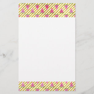 Motif d'été Pink Watermelon et Yellow Strip