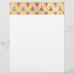 Motif d'été Pink Watermelon et Yellow Strip