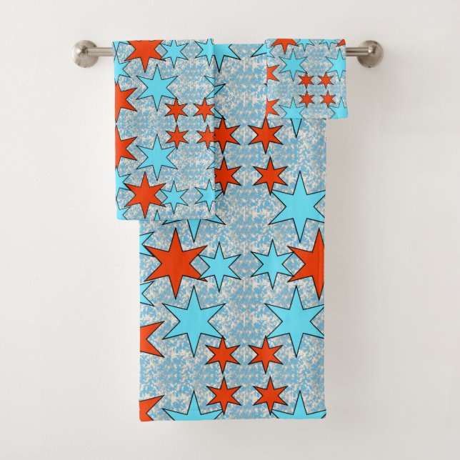 Motif d'étoile bleue et rouge (En situation)
