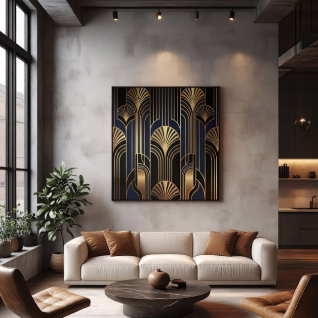 Motif d'éventail doré Art Déco luxueux (Créateur téléchargé)