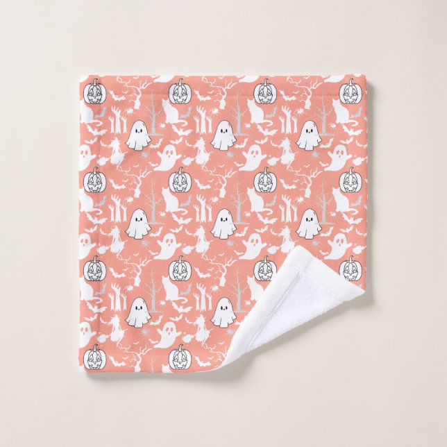 Motif d'Halloween. Éffrayant et mignon.b L Orange  (Gant de toilette)