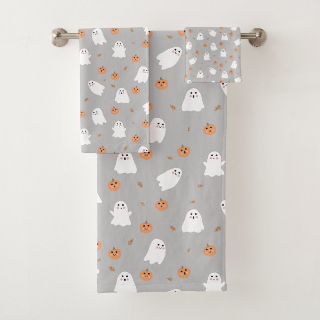 Motif d'Halloween gris et gris Citrouille (En situation)