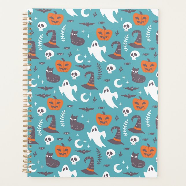 Motif d'Halloween Turquoise amusant (Devant)