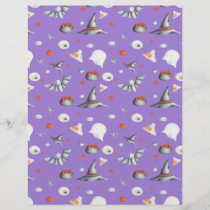 Motif d'Halloween violet et blanc