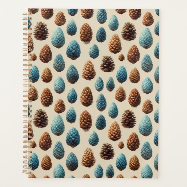 Motif d'hiver de Pinecone bleu et Brown (Devant)