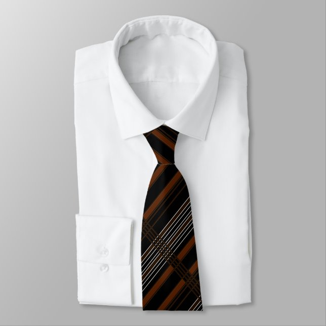 Motif diagonal Brown Strited Cravate (Attaché)